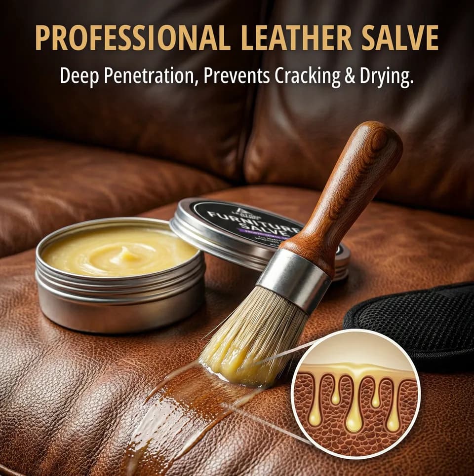 Product benefit infographic for Leather Hero