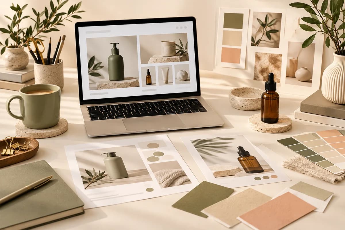 Concept of a design workspace with storefront layouts